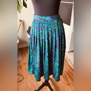 Vintage 80’s midi skirt splatter design spring summer size XS